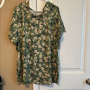 Woman Within Floral Green Blouse